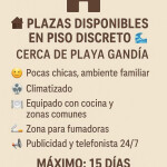 CASA EN PLAYA GANDIA – PLAZA DISPONIBLE.