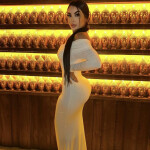 Hermosa elegante chica de gran cuerpo