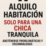 Habitación para CHICA si buscas sitio tranquilo.