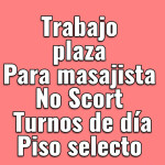 Turno de día para Masajista no scort