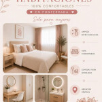 HABITACIÓNES CÉNTRICAS Y MODERNA CON TODAS LAS COMODIDADES PARA CHICAS INDEPENDIENTES.