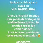 PLAZA PARA VIC CHICA CON BUENA PRESENCIA!