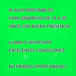 LLAMA O WHATSAPP PLAZAS DISPONIBLES