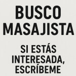 Se busca masajista - Se busca masajista que tenga conocimientos o experiencia en masaje relajante. R