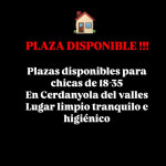 PLAZA DISPONIBLE EN CERDANYOLA DEL VALLES !!!
