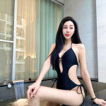 Hermosa belleza de cabello negro nueva chica taiwanesa japonesa. benidrom calpe torrevieja.j avea