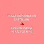 Plazas disponibles buen ambiente de trabajo